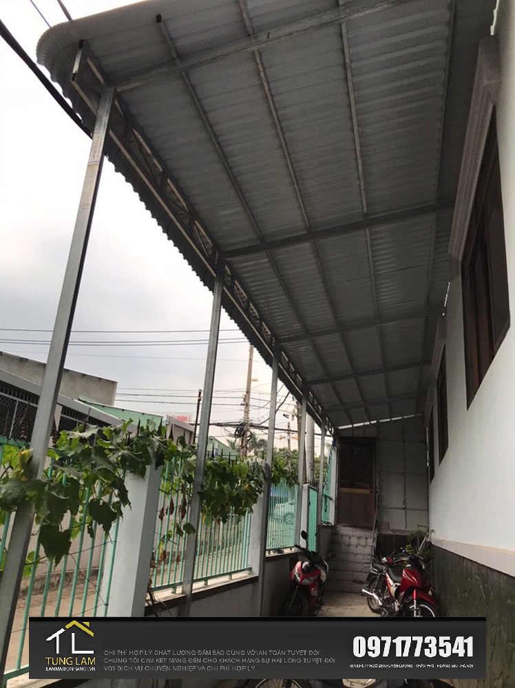  thi công mái tôn tại Hoàng Mai-Hà Nội